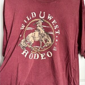 Wild West Rodeo Graphic Women's Crop Top - Maroon